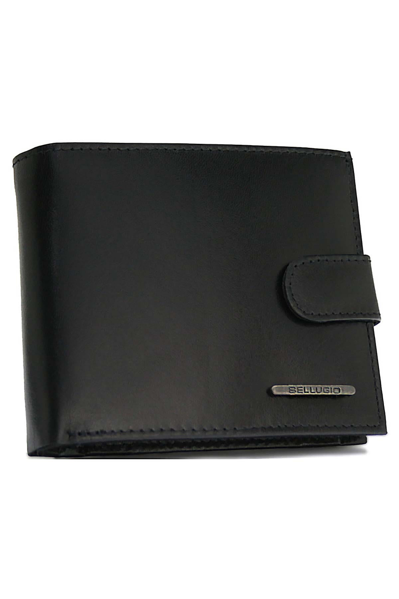 BELLUGIO čierna Pánska peňaženka z pravej kože