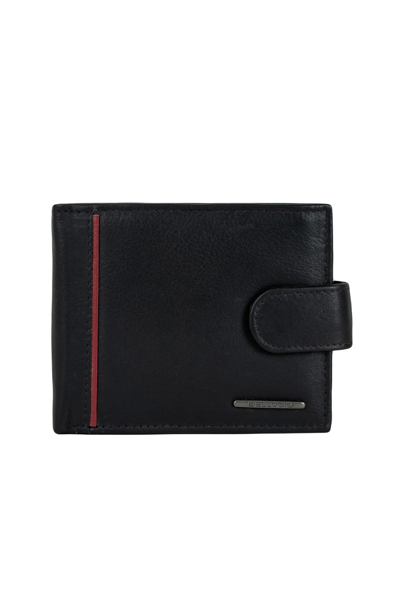 Bellugio Čierna pánska peňaženka z pravej kože s RFID štítkom