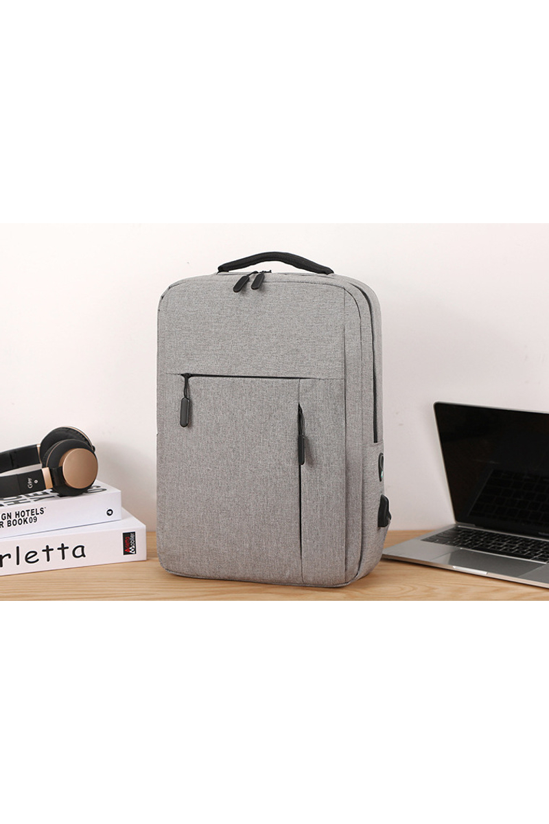 Bonluo Sivý Pracovný ruksak s USB kontaktom veľkosť WIZZAIR (40*30*15)