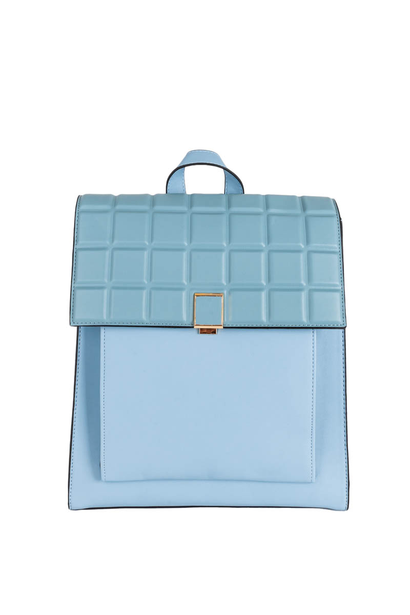 BONLUO modrý dámsky batoh/taška cez rameno vyrobená z pevnej imitácie kože