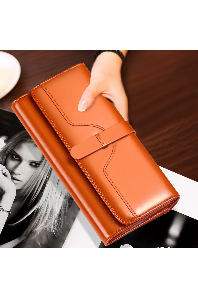 Hnedá dámska peňaženka vyrobená z pravej kože Veľkosť 19*10*3cm Bonluo
